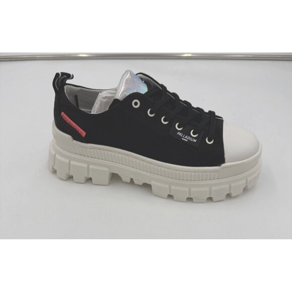 Palladium Womens Revolt Low TX Sneaker Black White Canvas Sneakers Size 8 - Picture 7 of 13